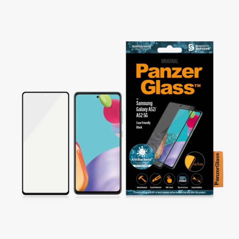 PanzerGlass | Samsung | Galaxy A52 | Black/Transparent | Antifingerprint screen protector - Image 5