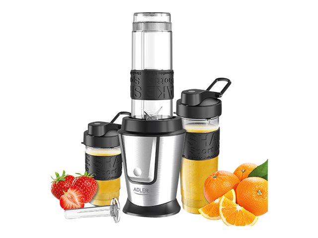 Adler | Blender | AD 4081 | Tabletop | 800 W | Jar material BPA Free Plastic | Jar capacity 0.4 + 0.57 L | Ice crushing | Black/Stainless steel - Image 2