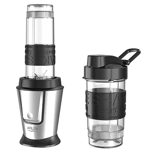 Adler | Blender | AD 4081 | Tabletop | 800 W | Jar material BPA Free Plastic | Jar capacity 0.4 + 0.57 L | Ice crushing | Black/Stainless steel - Image 6