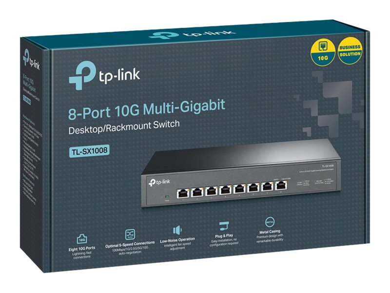 TP-LINK | 8-Port 10G Switch | TL-SX1008 | Unmanaged | Desktop/Rackmountable | Power supply type External - Image 12