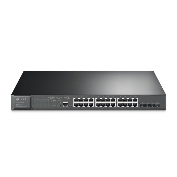 TP-LINK | 24-Port Gigabit and 4-Port 10GE SFP+ L2+ Managed Switch with 24-Port PoE+ | TL-SG3428XMP JetStream | Managed L2+ | Rackmountable