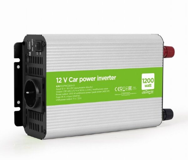 EnerGenie | 12 V Car power inverter, 1200 W | EG-PWC1200-01