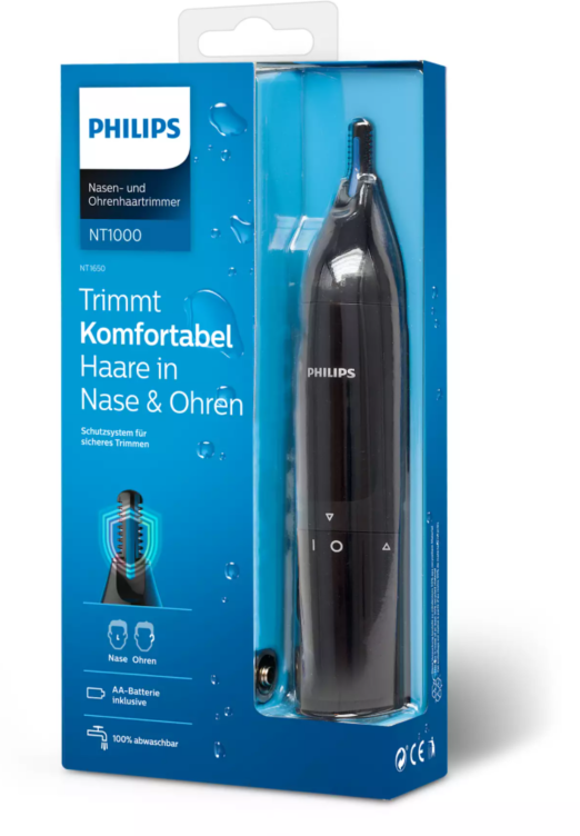 Philips | Nose and Ear Trimmer | NT1650/16 | Nose Hair Trimmer | Wet & Dry | Black - Image 7