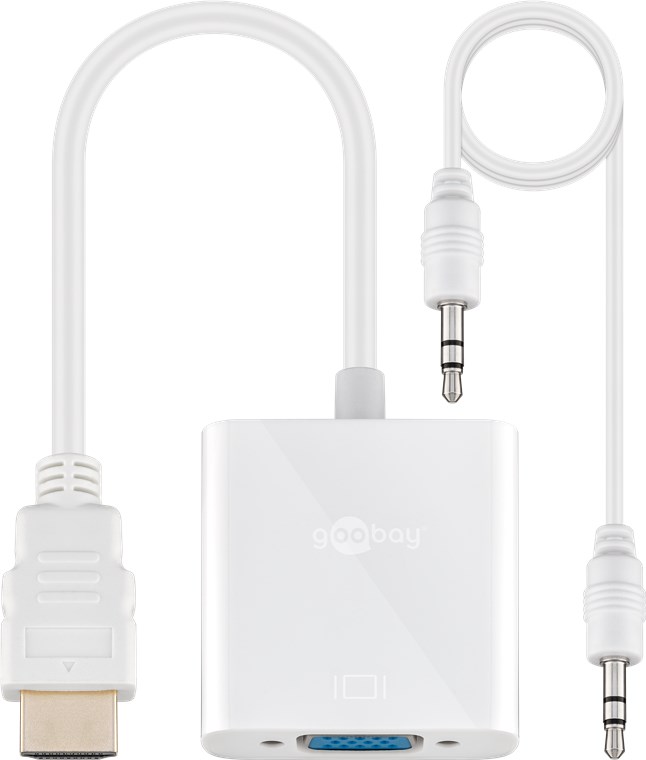 Goobay | HDMI/VGA adapter, nickel plated | 51758 | White | HDMI male (type A) | VGA female (15-pin)