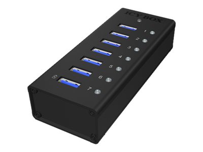 Raidsonic | 7-port hub with USB Type-A interface and 1x charging port | IB-AC618 - Image 2