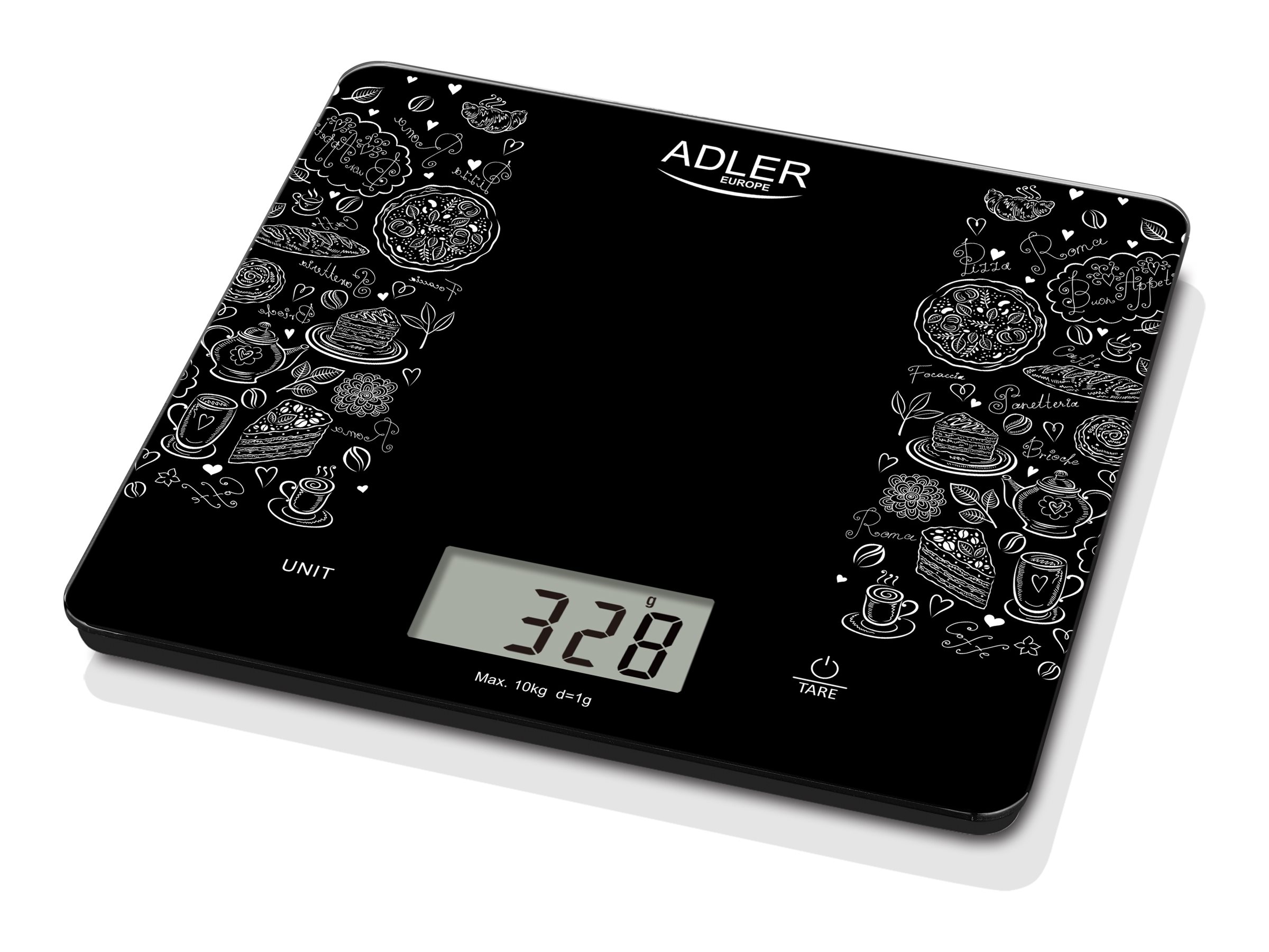 Adler | Kitchen scale | AD 3171 | Maximum weight (capacity) 10 kg | Graduation 1 g | Display type LCD | Black - Image 2