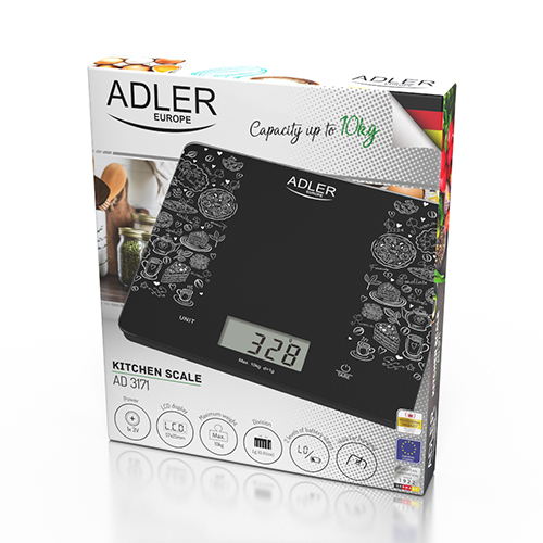 Adler | Kitchen scale | AD 3171 | Maximum weight (capacity) 10 kg | Graduation 1 g | Display type LCD | Black - Image 6
