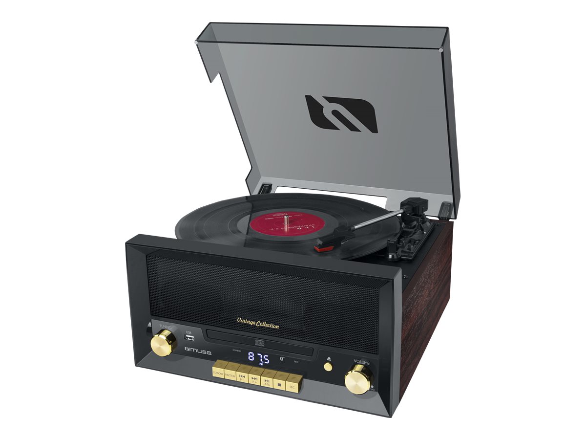 Muse | Turntable Micro System With Vinyl Deck | MT-112 W | Micro system CD with turntable | USB port - Image 2
