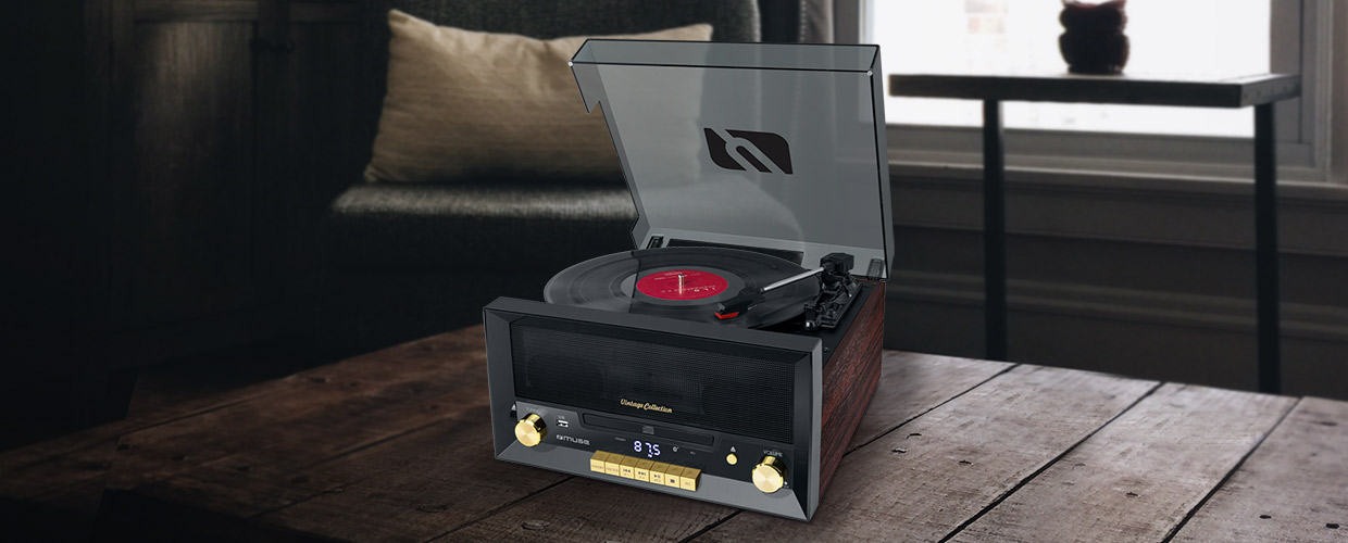 Muse | Turntable Micro System With Vinyl Deck | MT-112 W | Micro system CD with turntable | USB port - Image 5