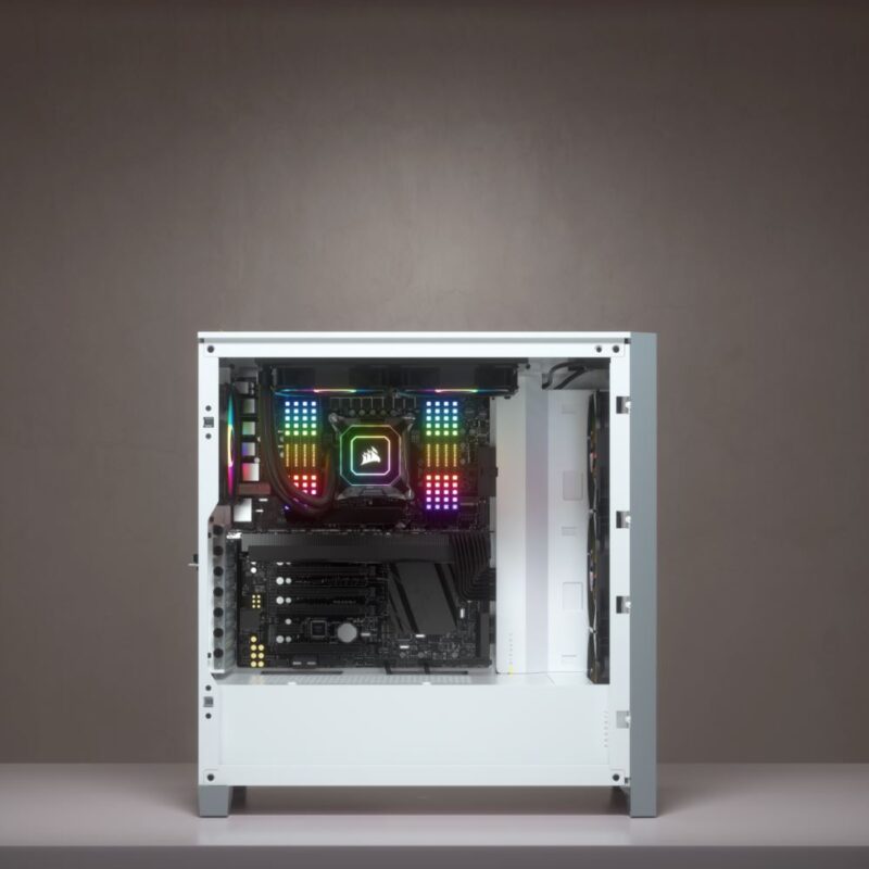 Corsair | Tempered Glass Mid-Tower ATX Case | iCUE 4000X RGB | Side window | White | Mid-Tower | Power supply included No | ATX - Image 5