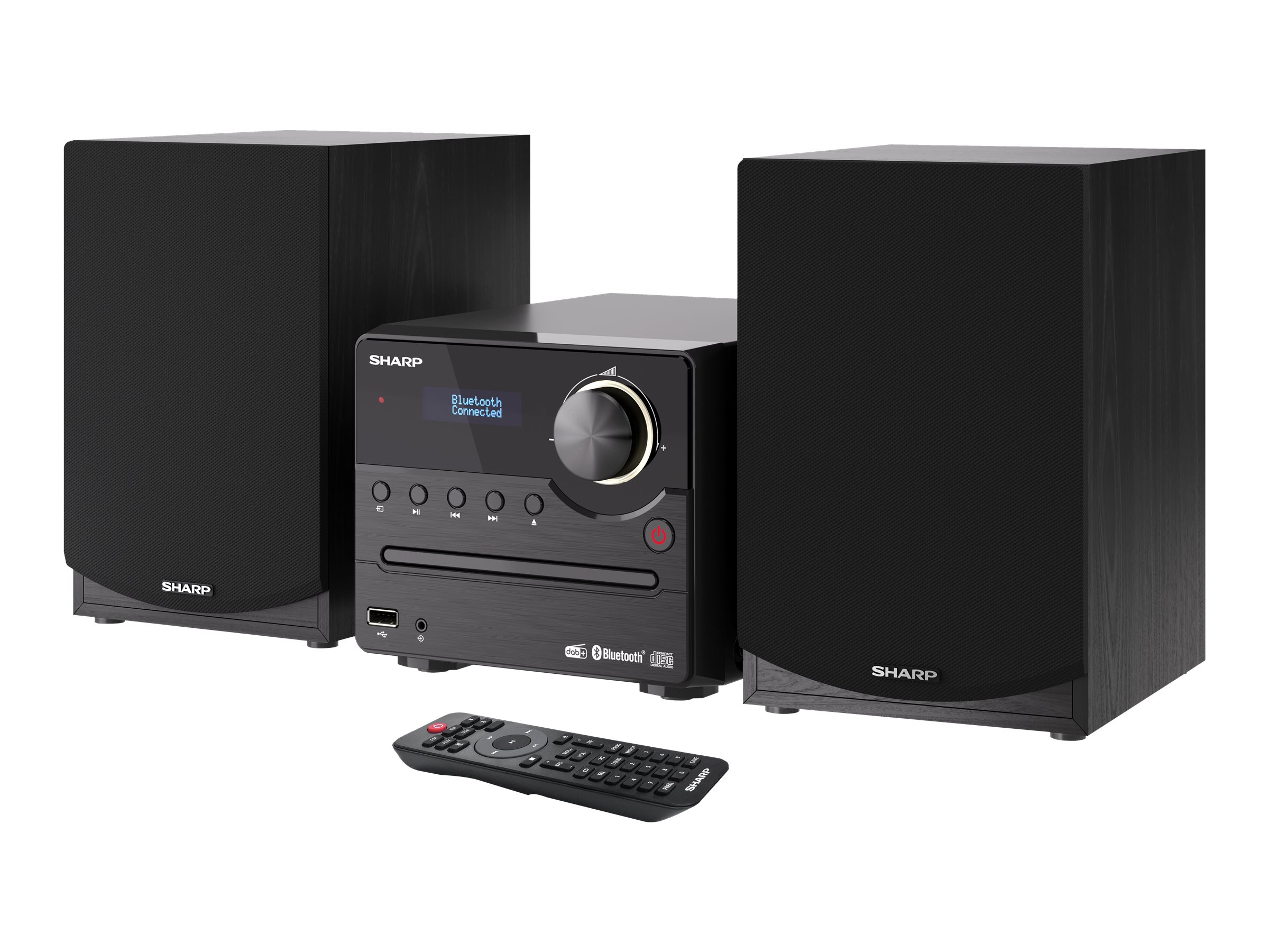 Sharp XL-B517D(BK) Hi-Fi Micro System, CD/FM/USB/Bluetooth v5.0, Aux-in, 45W, Black | Sharp | Hi-Fi Micro System | XL-B517D(BK) | Black | USB port | AUX in | Bluetooth | CD player | FM radio | Wireless connection - Image 2