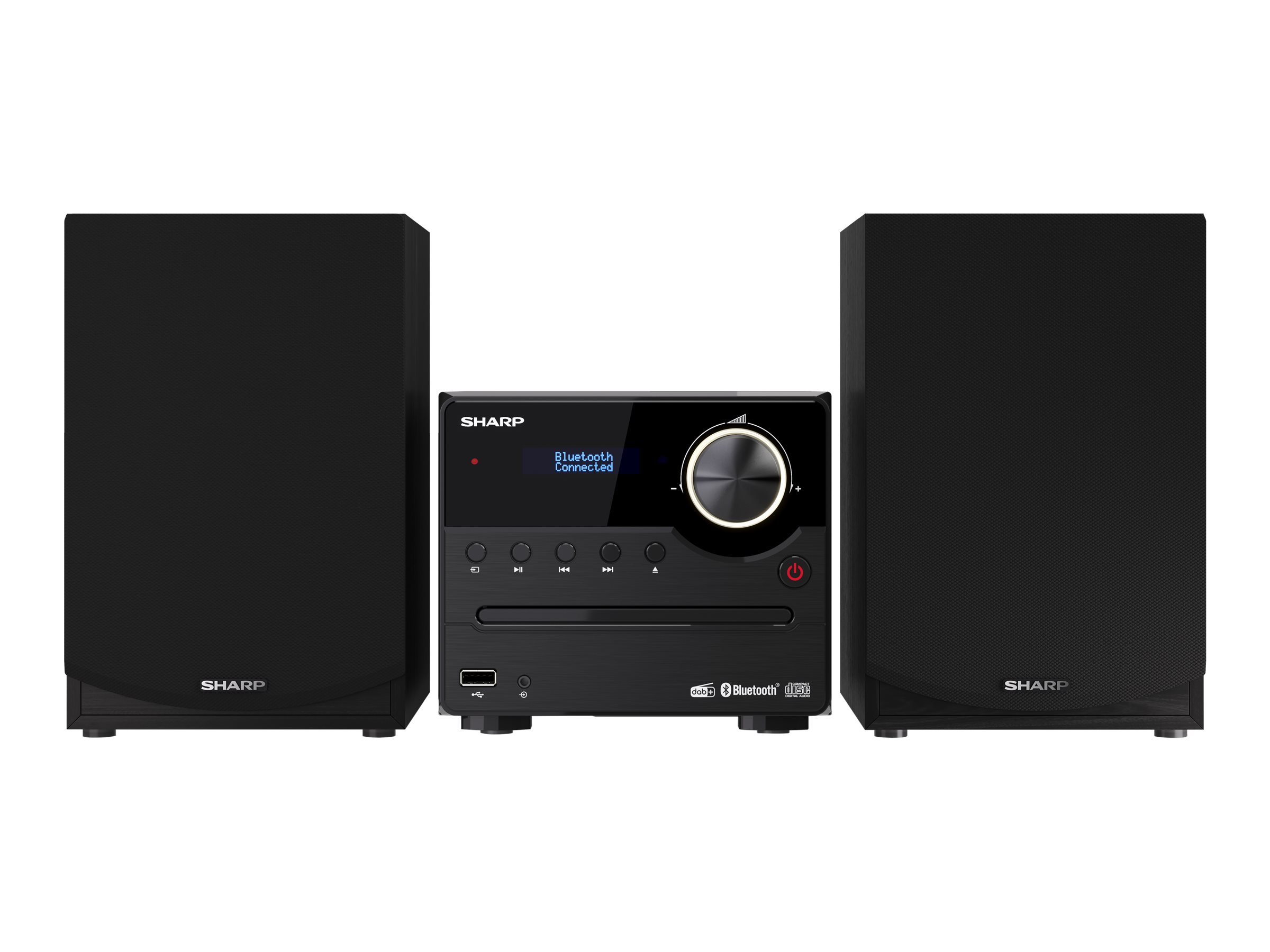 Sharp XL-B517D(BK) Hi-Fi Micro System, CD/FM/USB/Bluetooth v5.0, Aux-in, 45W, Black | Sharp | Hi-Fi Micro System | XL-B517D(BK) | Black | USB port | AUX in | Bluetooth | CD player | FM radio | Wireless connection - Image 6
