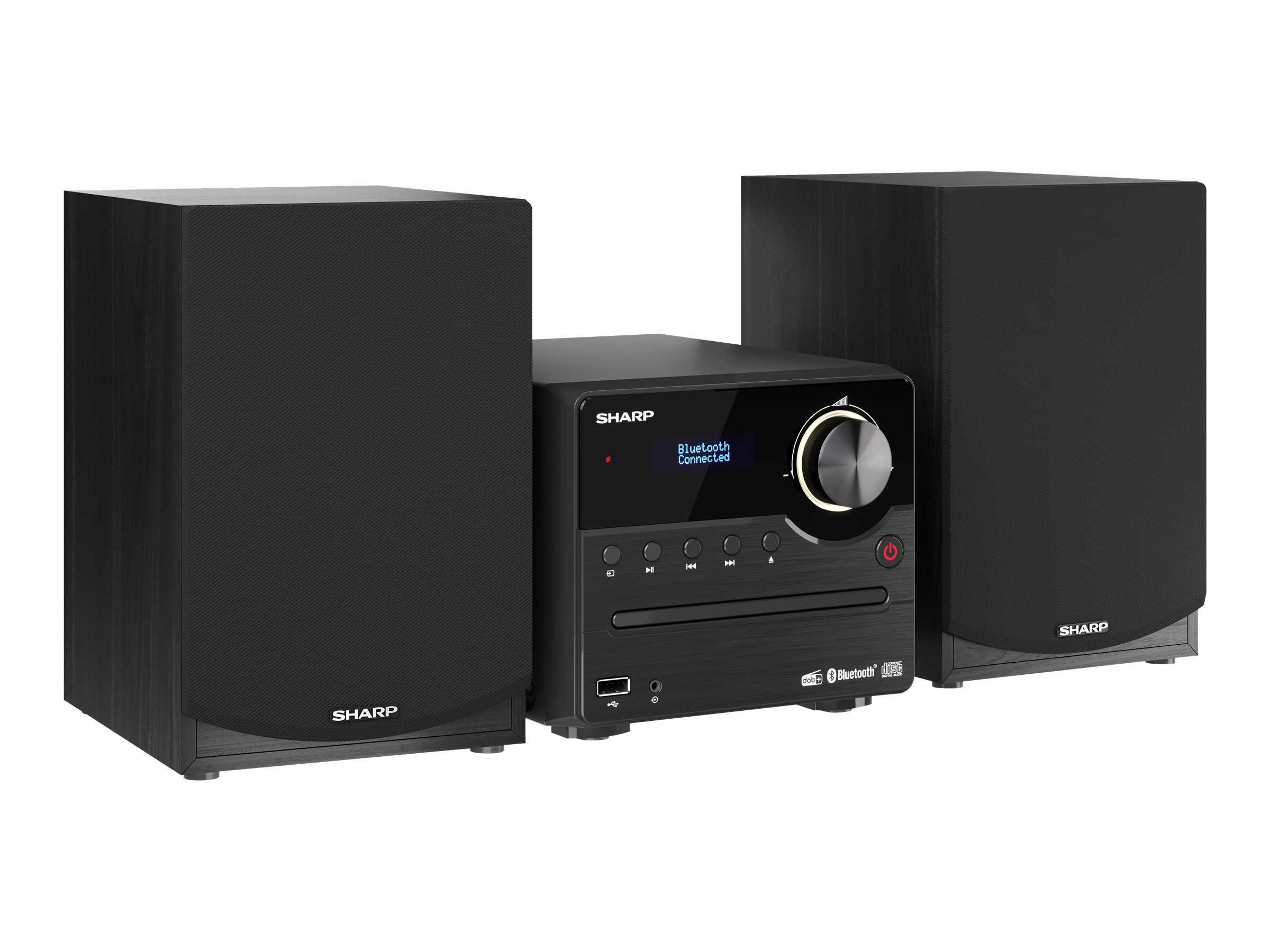 Sharp XL-B517D(BK) Hi-Fi Micro System, CD/FM/USB/Bluetooth v5.0, Aux-in, 45W, Black | Sharp | Hi-Fi Micro System | XL-B517D(BK) | Black | USB port | AUX in | Bluetooth | CD player | FM radio | Wireless connection - Image 8