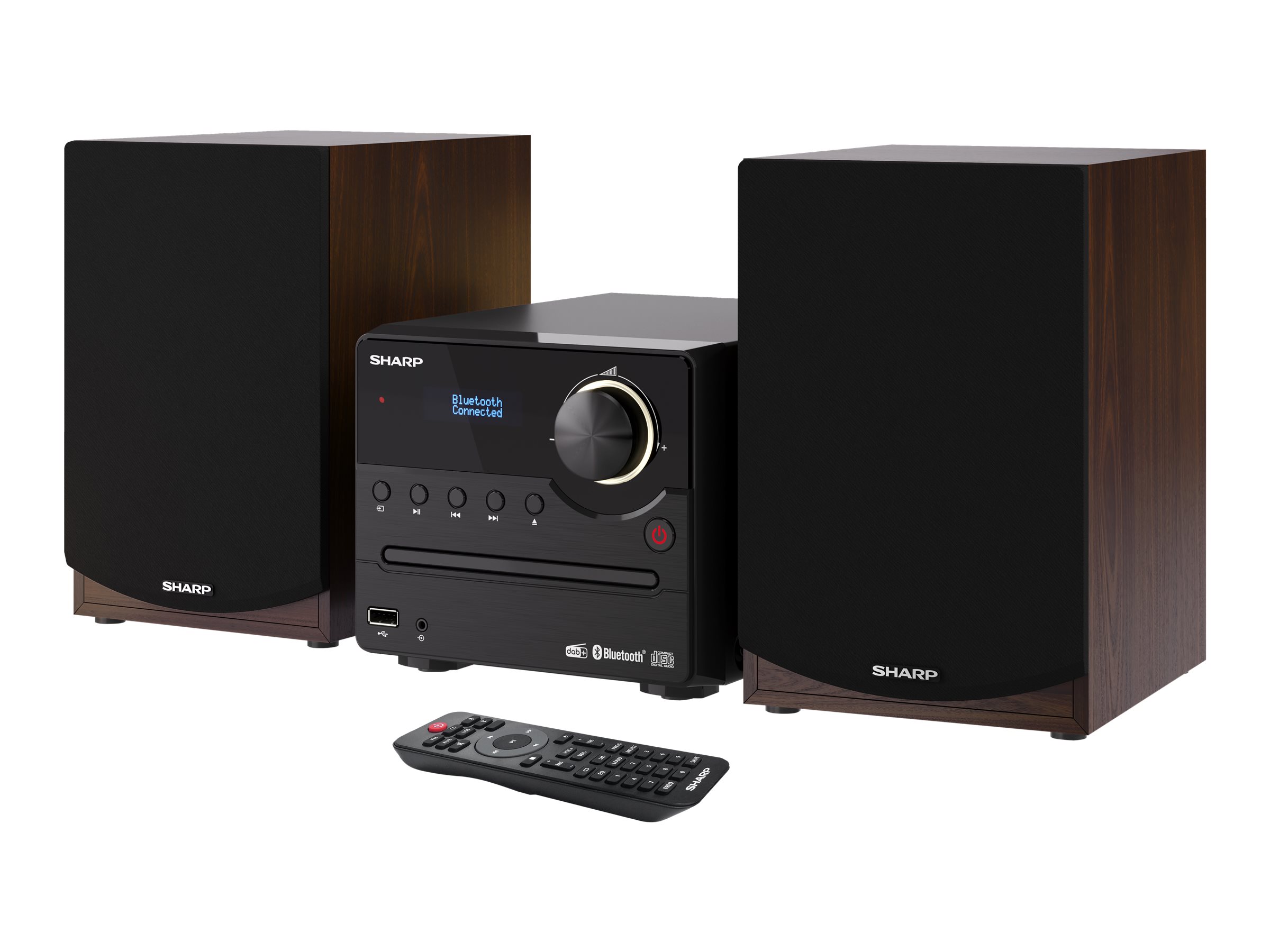 Sharp | Hi-Fi Micro System | XL-B517D(BR) | Brown | USB port | AUX in | Bluetooth | CD player | FM radio | Wireless connection - Image 2