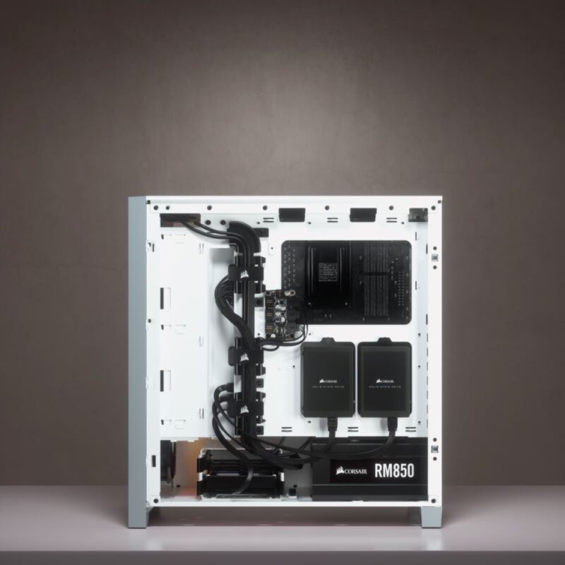 Corsair | Tempered Glass Mid-Tower ATX Case | iCUE 4000X RGB | Side window | White | Mid-Tower | Power supply included No | ATX - Image 6