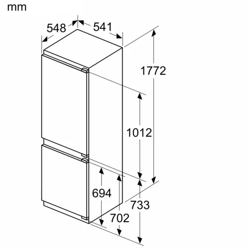 Bosch | Refrigerator | KIV86VFE1 | Energy efficiency class E | Built-in | Combi | Height 177.5 cm | Fridge net capacity 183 L | Freezer net capacity 84 L | 35 dB | White - Image 15