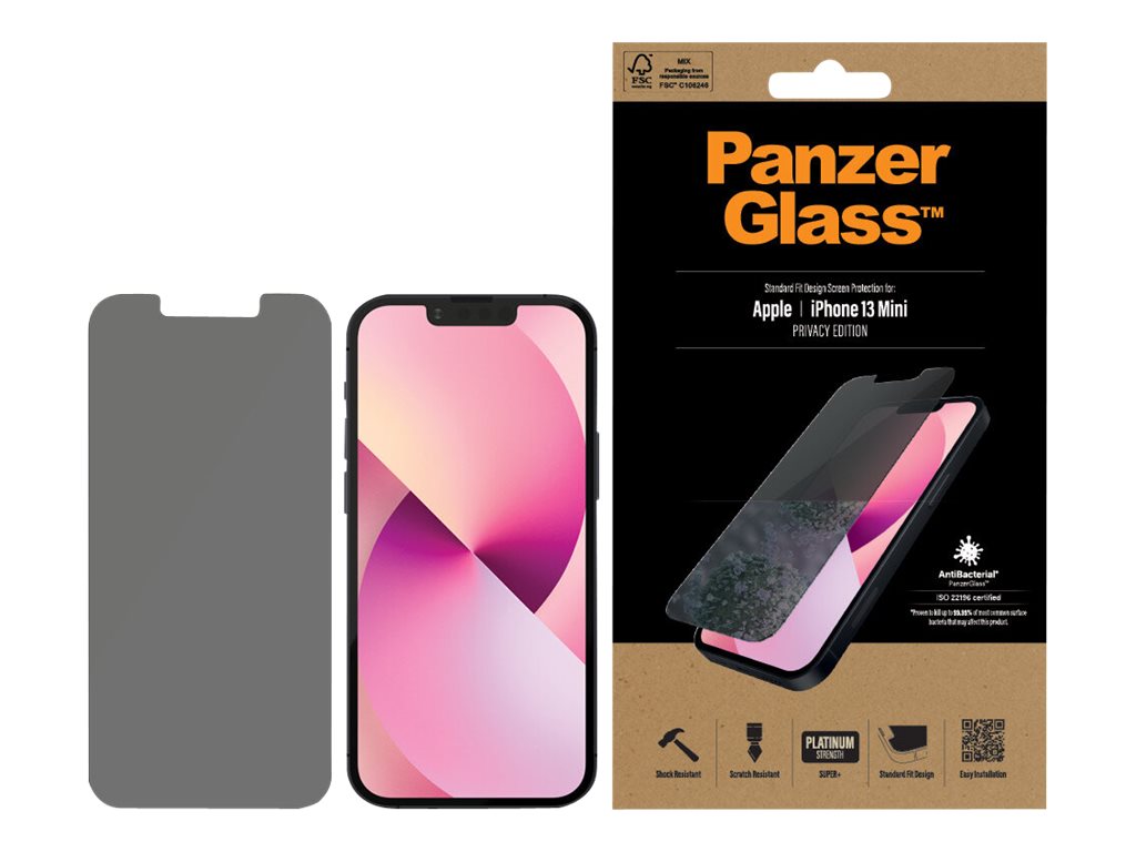 PanzerGlass | Apple | iPhone 13 Mini | Tempered glass | Black | Crystal clear; Resistant to scratches and bacteria; Shock absorbing; Easy to install | Privacy Screen Protector - Image 8
