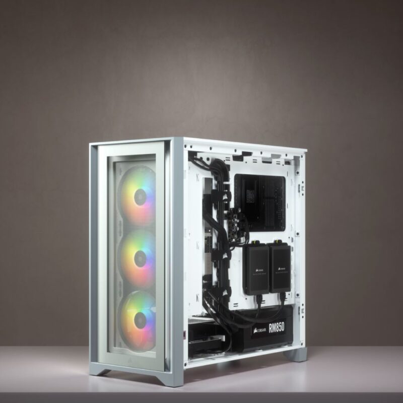 Corsair | Tempered Glass Mid-Tower ATX Case | iCUE 4000X RGB | Side window | White | Mid-Tower | Power supply included No | ATX - Image 9