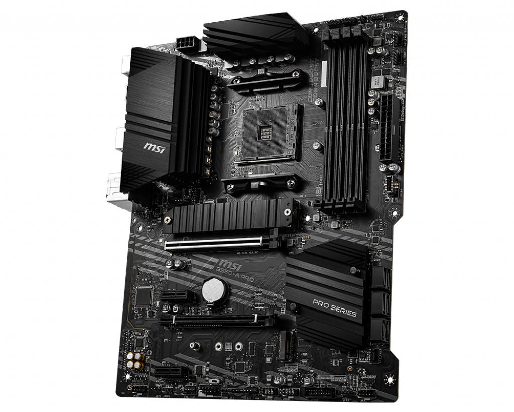 MSI | B550-A PRO | Processor family AMD | Processor socket AM4 | DDR4 DIMM | Memory slots 4 | Supported hard disk drive interfaces SATA, M.2 | Number of SATA connectors 6 | Chipset AMD B550 | ATX - Image 5