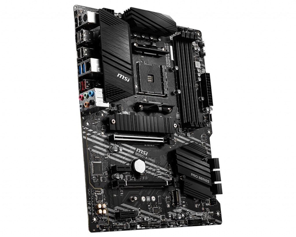 MSI | B550-A PRO | Processor family AMD | Processor socket AM4 | DDR4 DIMM | Memory slots 4 | Supported hard disk drive interfaces SATA, M.2 | Number of SATA connectors 6 | Chipset AMD B550 | ATX - Image 7