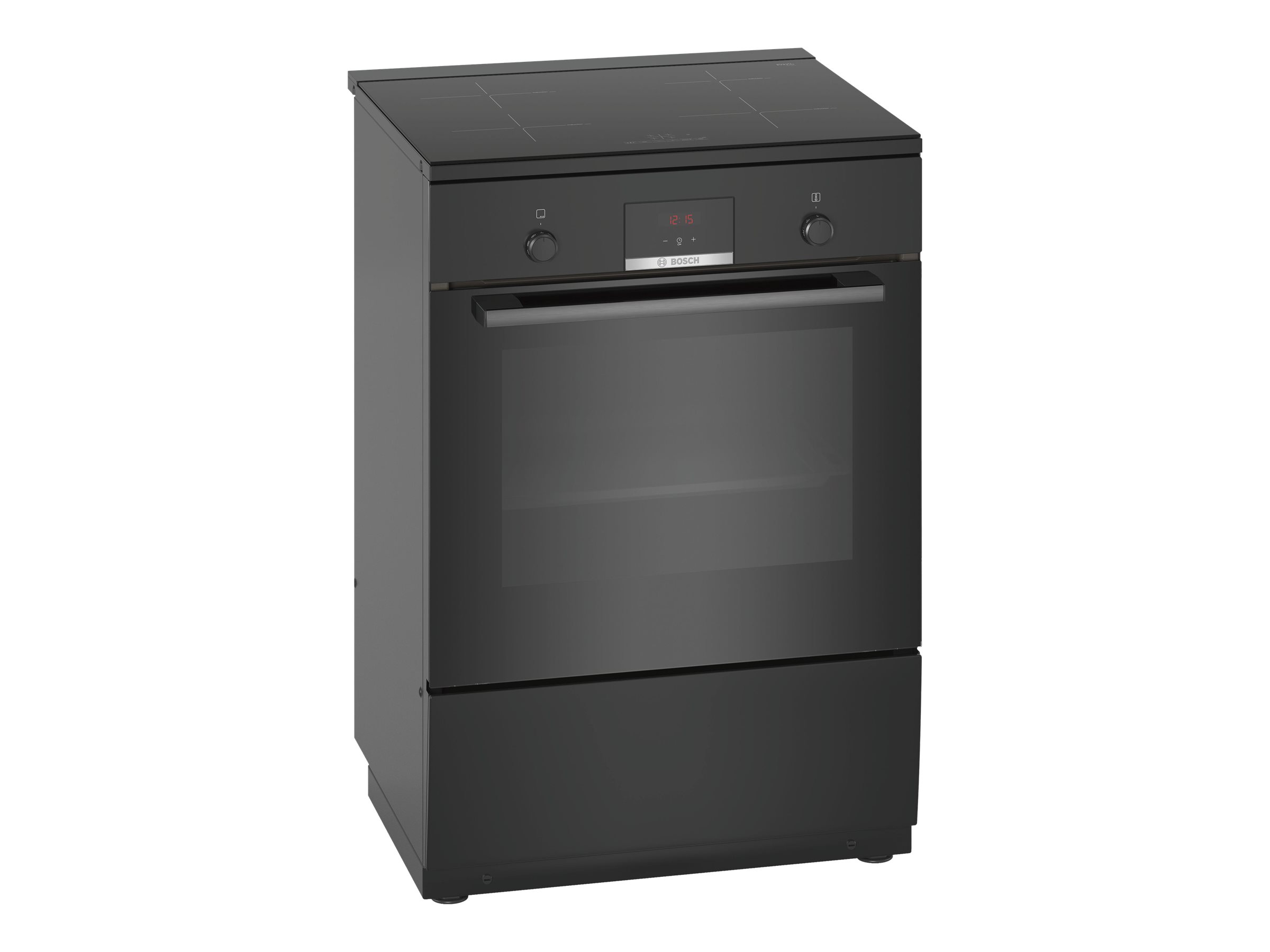 Bosch | Cooker | HLN39A060U | Hob type Induction | Oven type Electric | Black | Width 60 cm | Grilling | Red LED | Depth 60 cm | 66 L