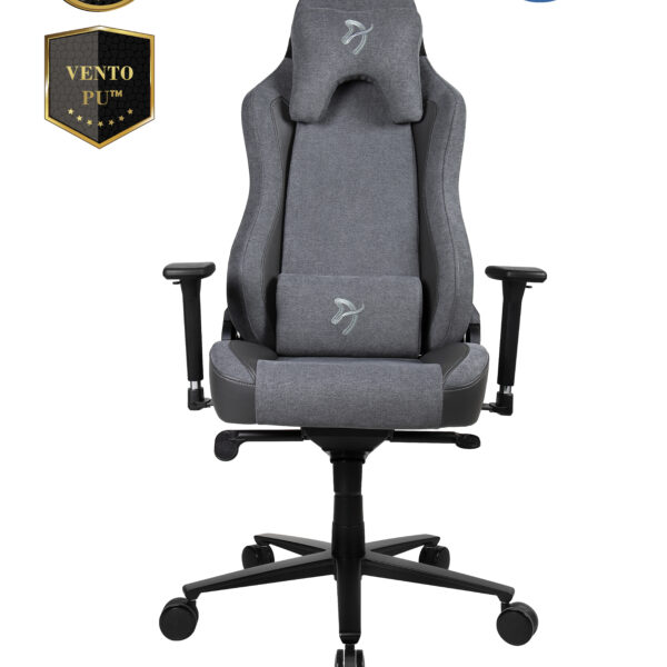 Arozzi Vernazza Vento Gaming Chair Vento Polyurethane; Soft Fabric; Metal; Aluminium | Ash