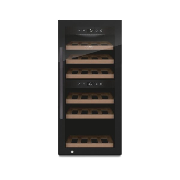 Caso | Smart Wine Cooler | WineExclusive 24 | Energy efficiency class G | Showcase | Bottles capacity 24 bottles | Cooling type Compressor technology | Black