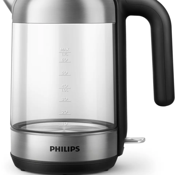 Philips | Kettle | HD9339/80 | Electric | 2200 W | 1.7 L | Stainless steel/Glass | 360° rotational base | Black/Silver