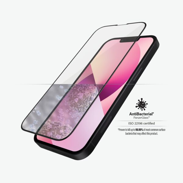 PanzerGlass | Clear Screen Protector | Apple | iPhone 13 Mini | Tempered glass | Black | Antibacterial glass; Resistant to scratches and bacteria; Shock absorbing; Easy to install