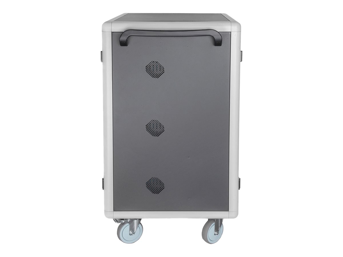 Digitus | Black | Charging Trolley 30 Notebooks / Tablets up to 16" | Pressure lock system with swiveling lever handle on the front and back door, lockable; Safety plug socket with switch on the side - Image 12