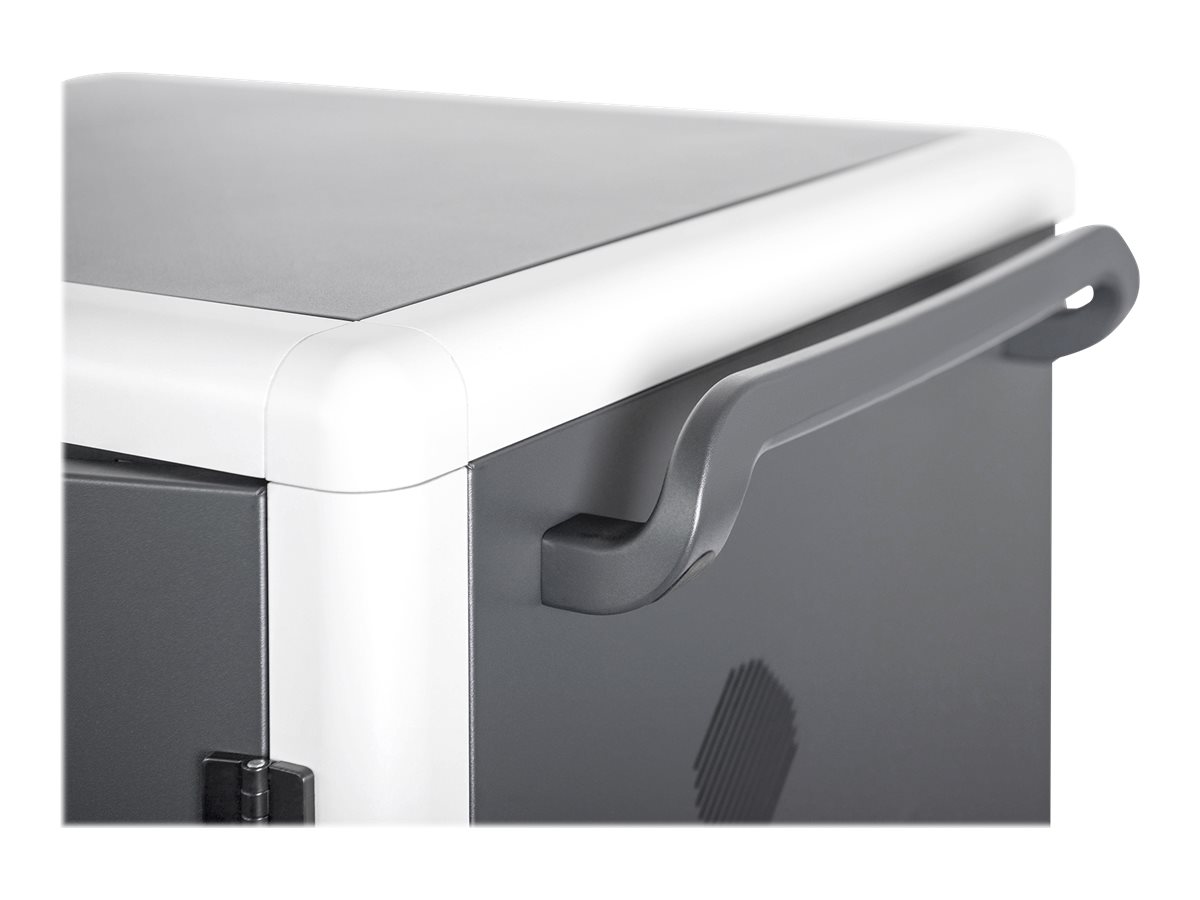 Digitus | Black | Charging Trolley 30 Notebooks / Tablets up to 16" | Pressure lock system with swiveling lever handle on the front and back door, lockable; Safety plug socket with switch on the side - Image 16