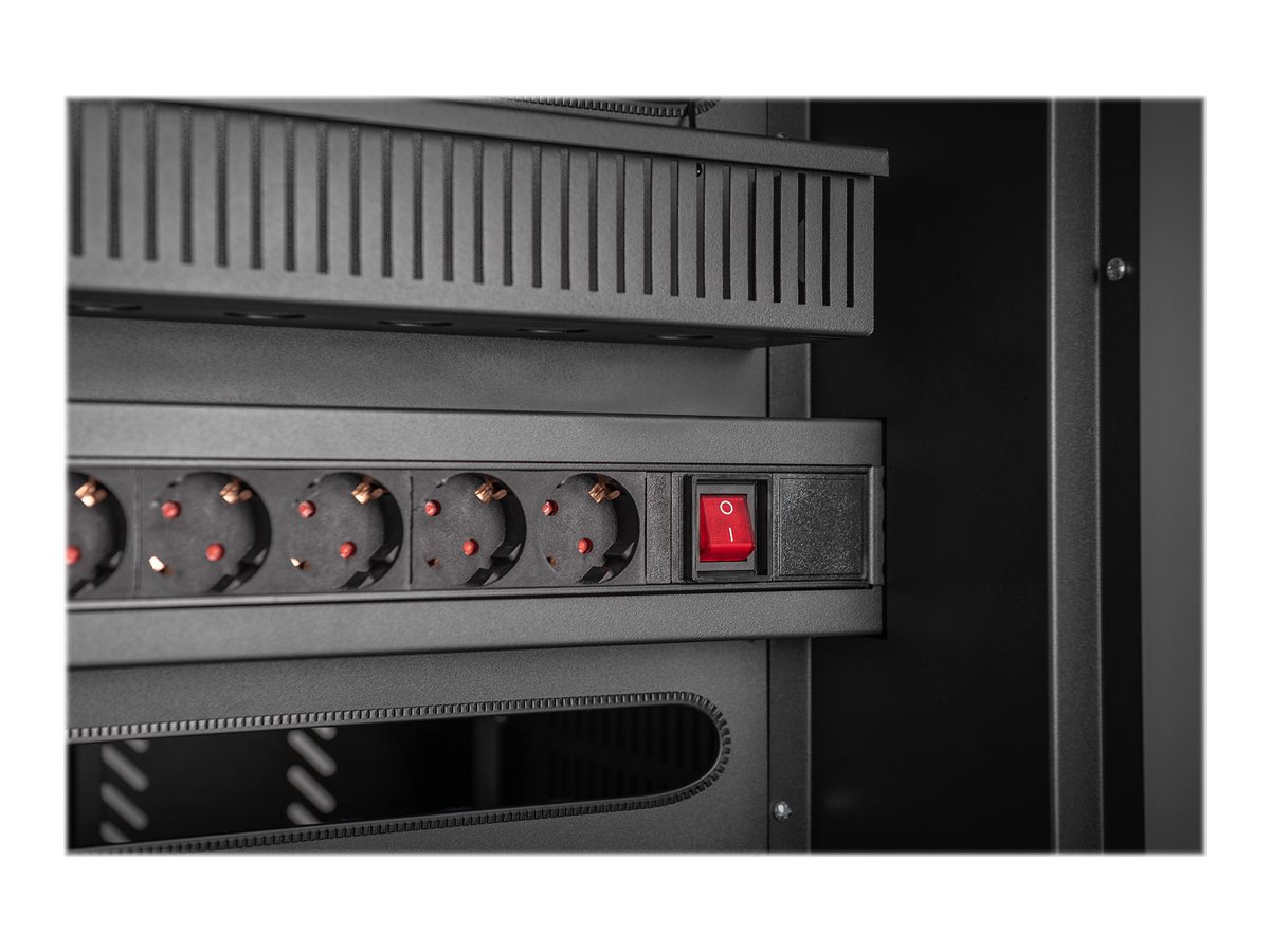 Digitus | Black | Charging Trolley 30 Notebooks / Tablets up to 16" | Pressure lock system with swiveling lever handle on the front and back door, lockable; Safety plug socket with switch on the side - Image 18