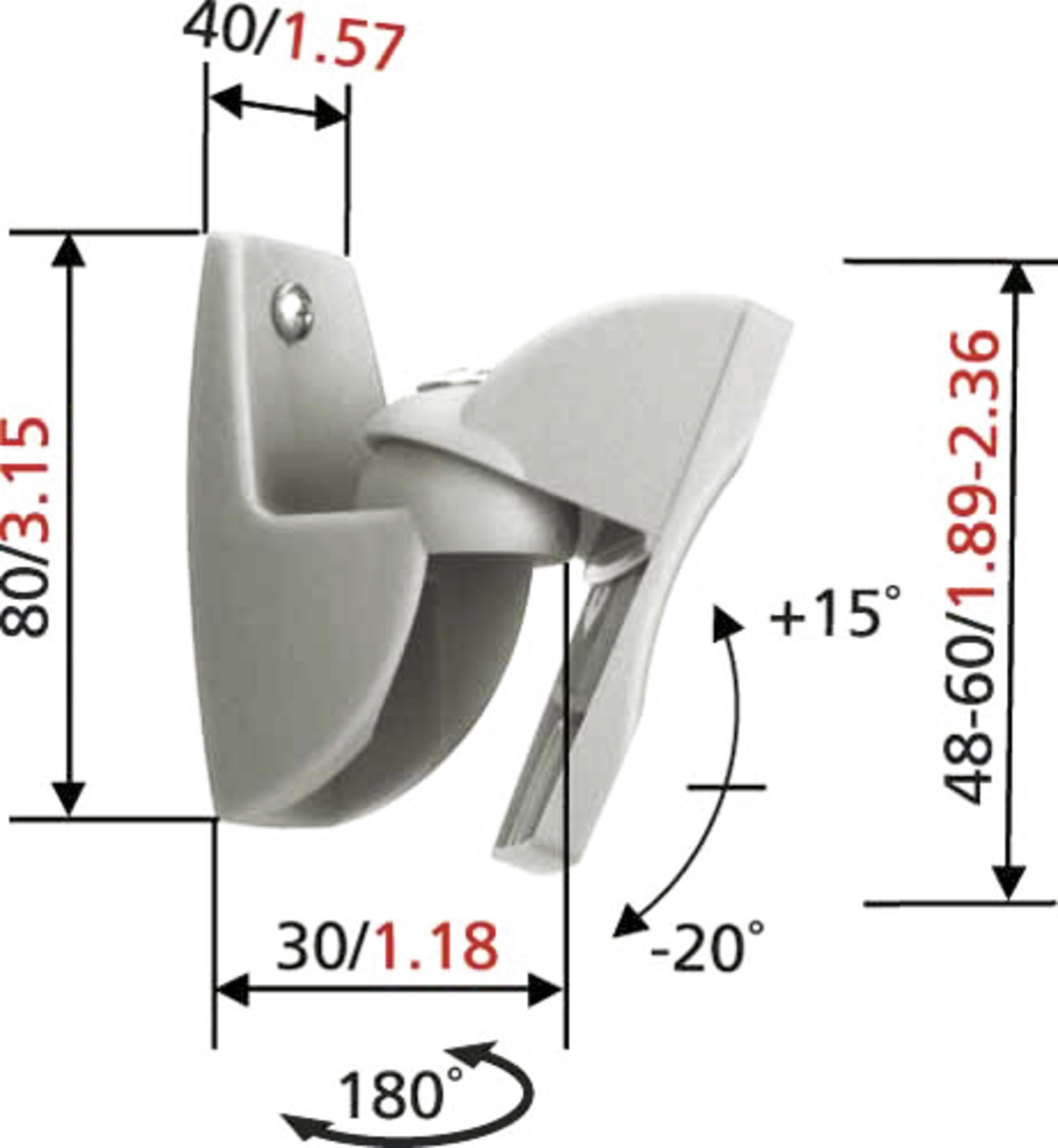Vogels | Loundspeaker Mount | VLB500 | Turn, Tilt | Maximum weight (capacity) 5 kg | Silver - Image 6