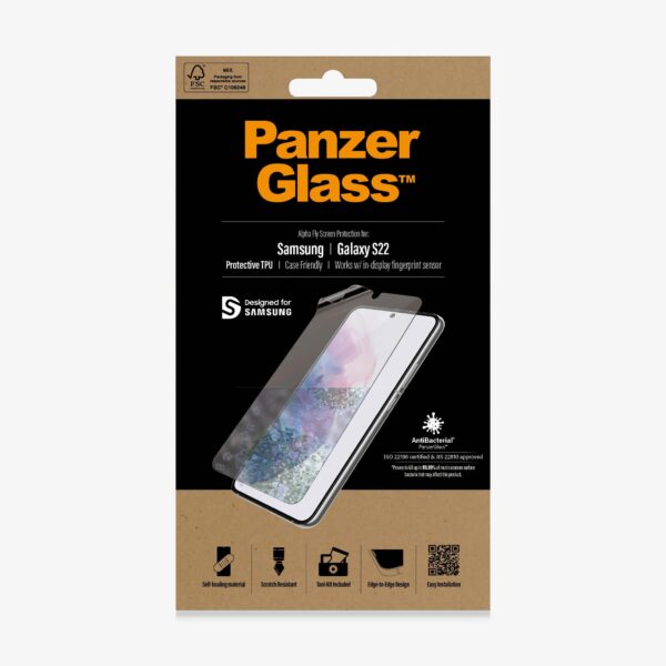 PanzerGlass | Screen protector | Samsung | Galaxy S22 | Self-healing TPU | Transparent | Case Friendly
