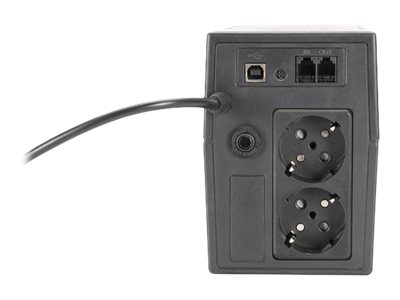 Digitus | Line-Interactive UPS | Line-Interactive UPS DN-170063, 600VA, 360W, 1x 12V/7Ah battery, 2x CEE 7/7 outlet, 2x RJ-11, 1x USB 2.0 type B, LED, Simulated Sine Wave, 298x101x142mm, 4.35kg | 600 VA | 360 W - Image 6