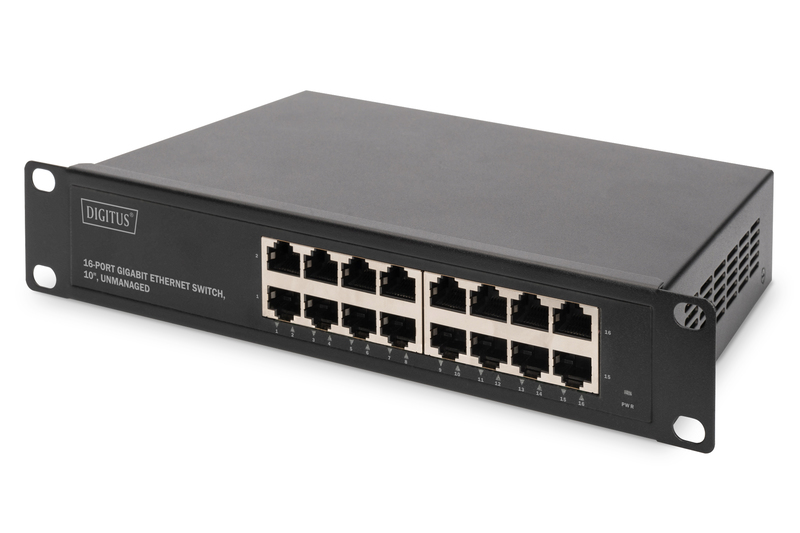 Digitus | 16-port Gigabit Ethernet Switch | DN-80115 | Unmanaged | Rackmountable | Power supply type Internal