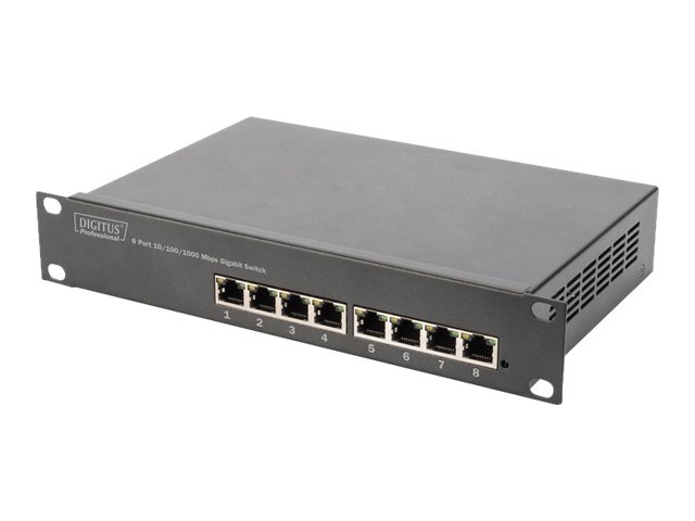 Digitus | 8-port Gigabit Ethernet Switch | DN-80114 | Unmanaged | Rackmountable | Power supply type Internal - Image 2