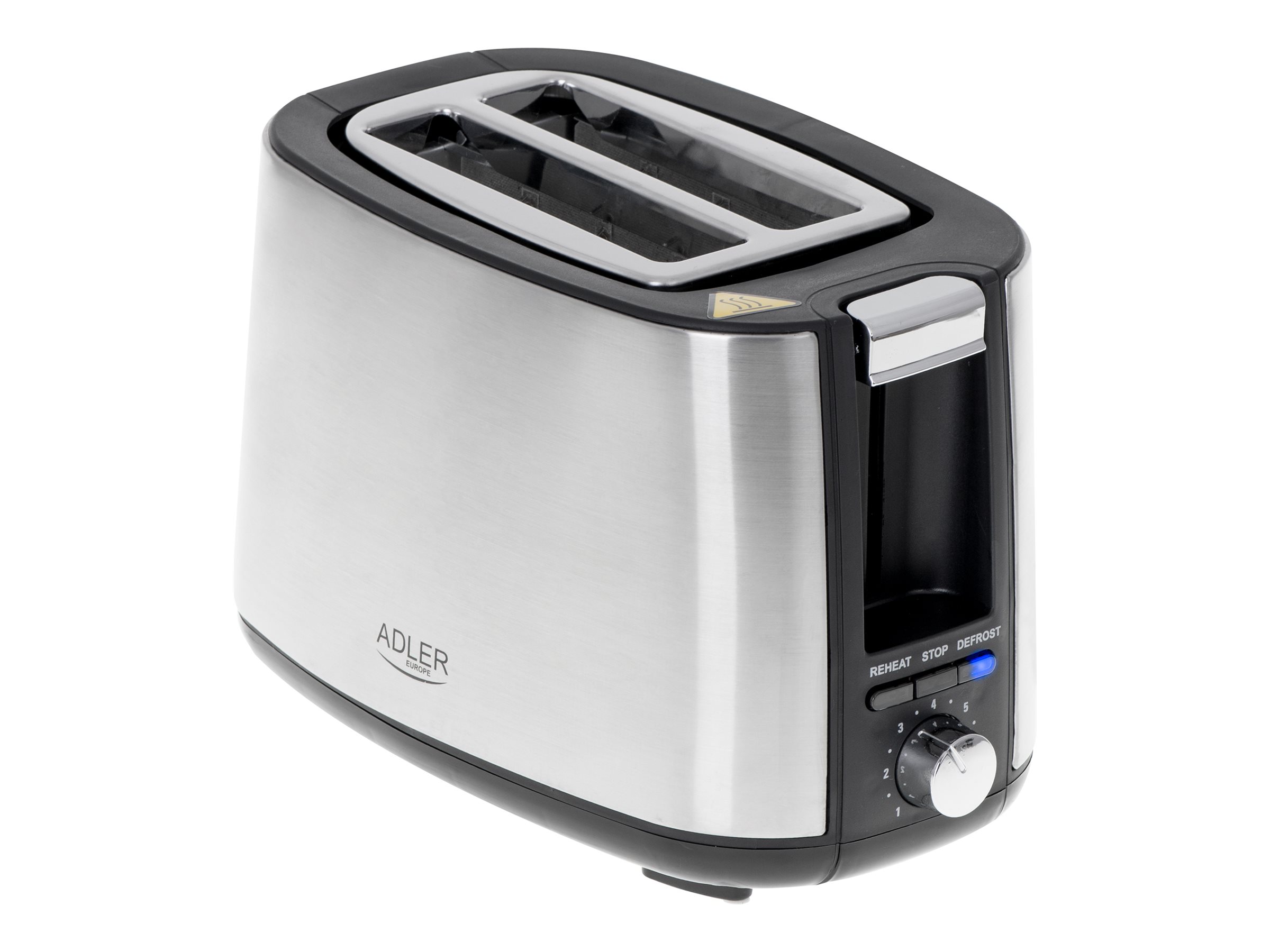 Adler | Toaster | AD 3214 | Power 750 W | Number of slots 2 | Housing material Stainless steel | Silver - Image 2