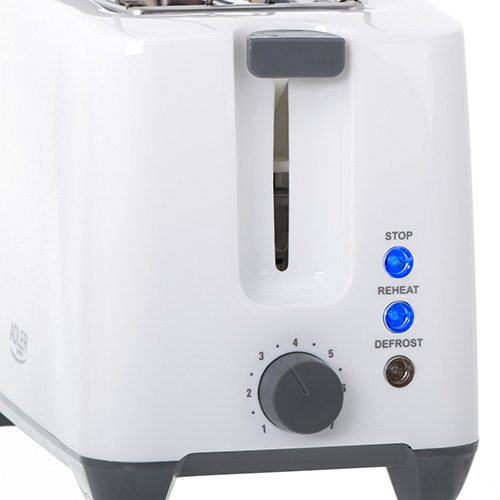 Adler | Toaster | AD 3216 | Power 750 W | Number of slots 2 | Housing material Plastic | White - Image 6