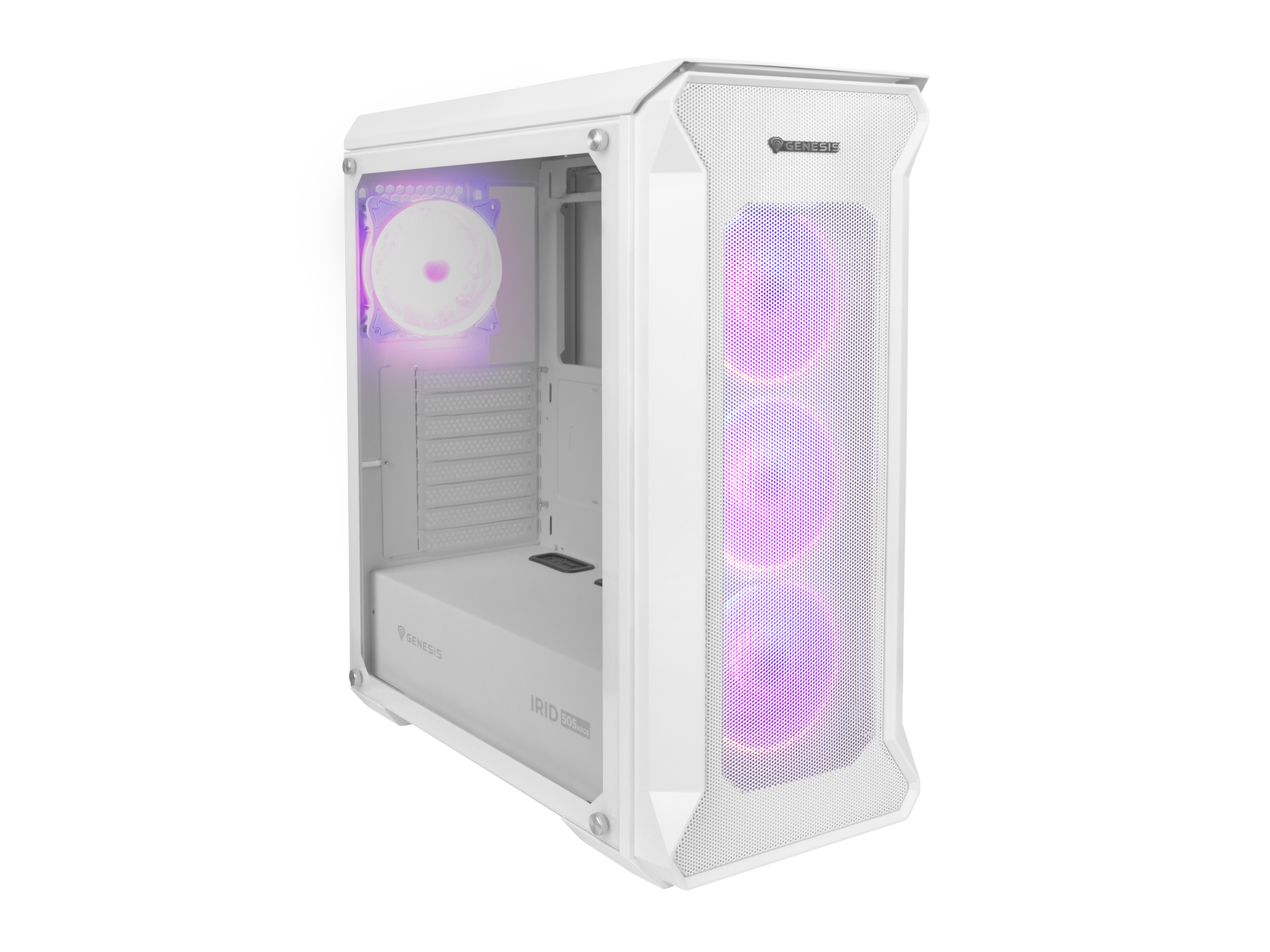 Genesis | PC Case | IRID 505 ARGB | Side window | White | Midi Tower | ATX - Image 3