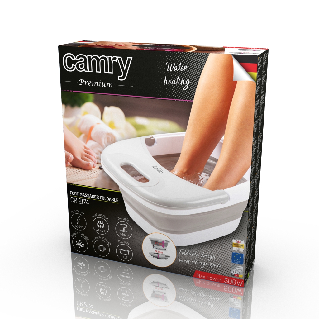 Camry | Foot massager | CR 2174 | Bubble function | Heat function | 450 W | White/Silver - Image 8