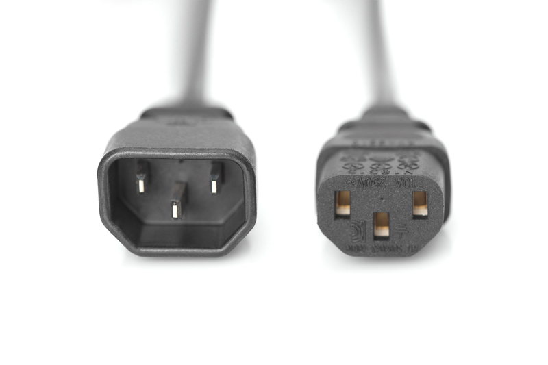 Digitus | Power Cord extension cable C13 - C14, | AK-440201-018-S | Black - Image 3