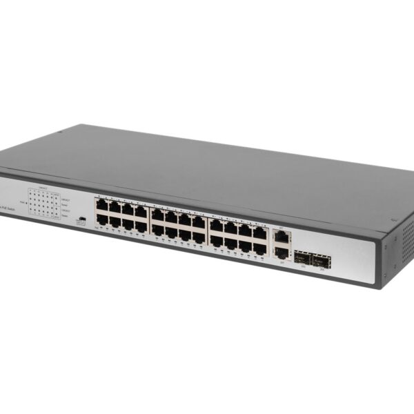 Digitus | Fast Ethernet PoE Switch 24-port PoE + 2 Combo, 370W PoE | DN-95343 | Unmanaged | Desktop | Power supply type Internal