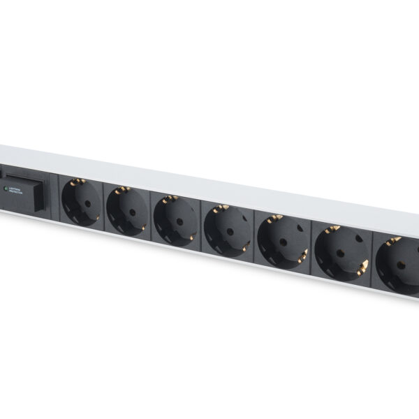 Digitus | 1U Aluminum PDU, rackmountable, 7x safety outlet 16A Plug, 250VAC 50/60Hz, switch, surge protection | DN-95407
