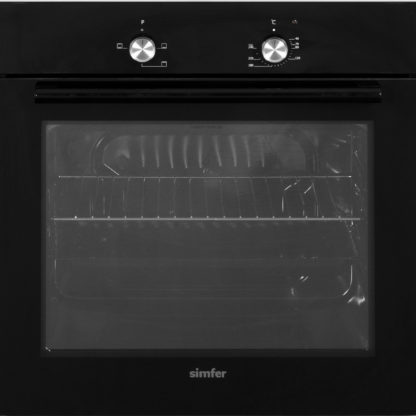 Simfer | Oven | 8004AERSP | 62 L | Electric | Manual | Mechanical control | Height 60 cm | Width 60 cm | Black