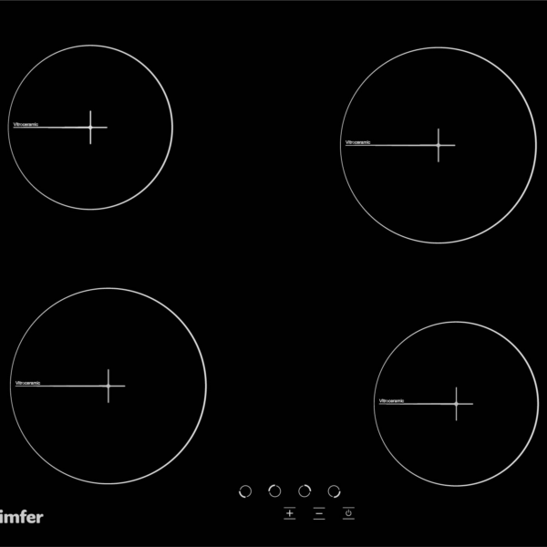 Simfer | Hob | H6.040.DECSP | Vitroceramic | Number of burners/cooking zones 4 | Touch | Black