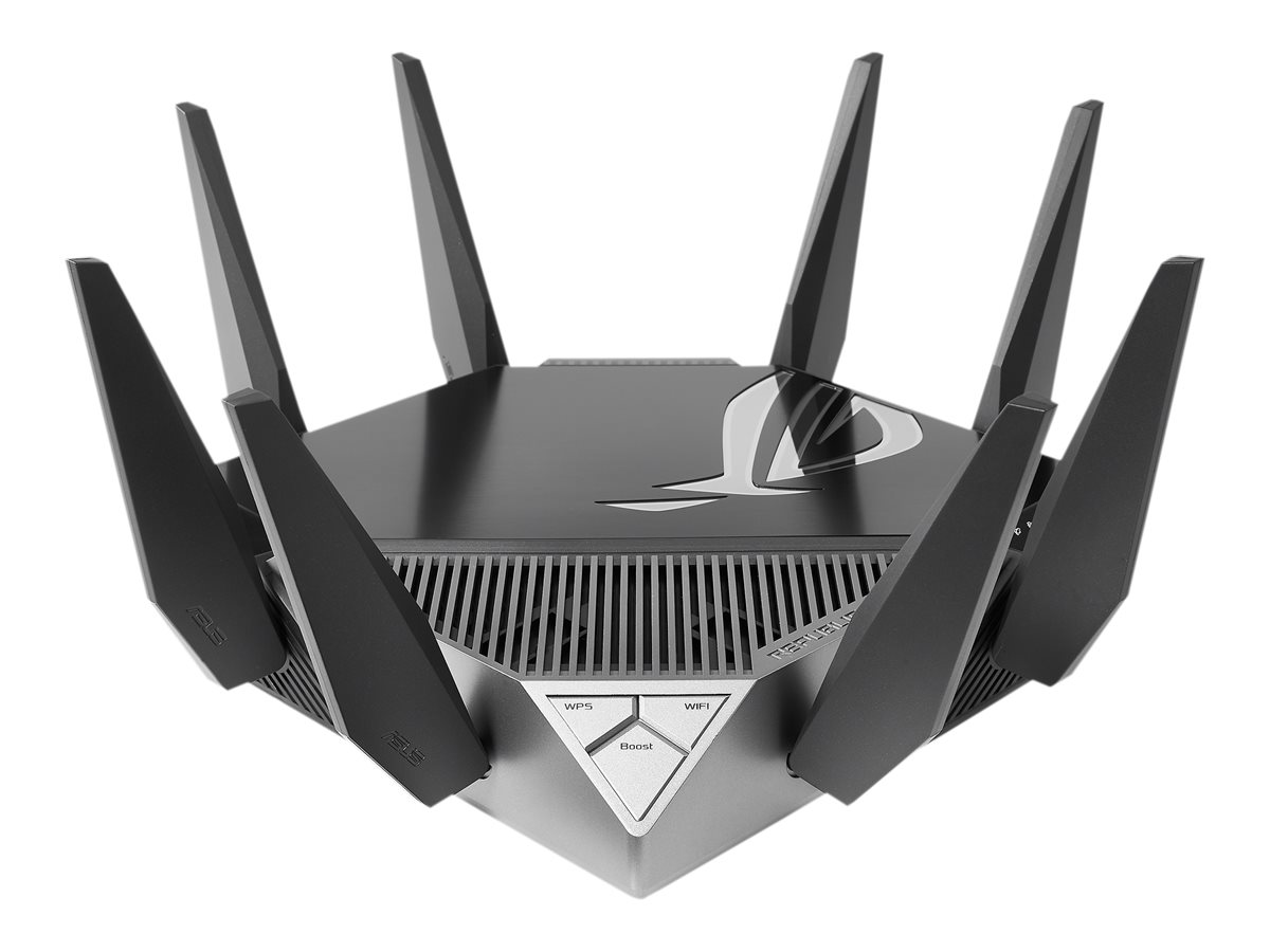Wi-Fi 6 Tri-Band Gigabit Gaming Router | ROG GT-AXE11000 Rapture | 802.11ax | 1148+4804+4804 Mbit/s | 10/100/1000/2500 Mbit/s | Ethernet LAN (RJ-45) ports 5 | Mesh Support Yes | MU-MiMO Yes | No mobile broadband | Antenna type External | 2xUSB 3.2 - Image 6