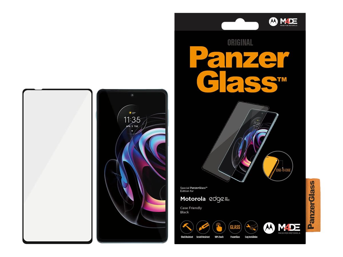 PanzerGlass | Screen protector | Motorola | Edge 20 Pro | Glass | Black | Full frame coverage; 100% touch preservation; Rounded edges | Case friendly - Image 11