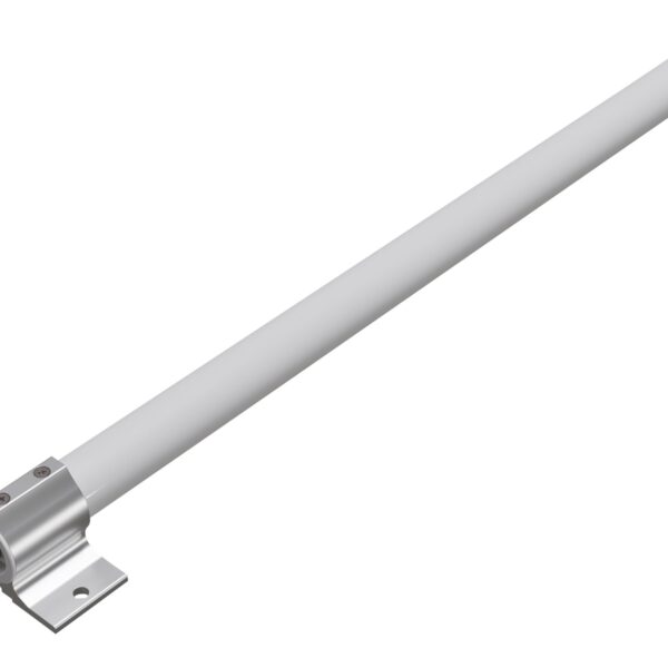 LoRa | 868 Omni Antenna | The upgrade of our antenna kit for LoRa with a 6.5 dBi Omni antenna for 824-960 MHz, 1m long SMA cable and mechanical holder for quick and easy mast attachment. Smaller size, increased durability, and added IP66 water resistance. After reviewing your suggestions, we went back to the drawing board and redesigned the Antenna kit for LoRa. The new kit offers significantly higher durability in a smaller package – without sacrificing performance. The improved cable durability and the added IP66 water resistance with protection against powerful jets make this kit an excellent choice for all kinds of marine and coastal projects. Mount this antenna on a 25-50 mm mast or on the wall and enjoy the superb coverage