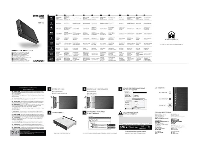 AXAGON | Compact aluminum USB 3.2 Gen 1 external box SATA intended for 3.5" HDD | EE35-XA3 - Image 13